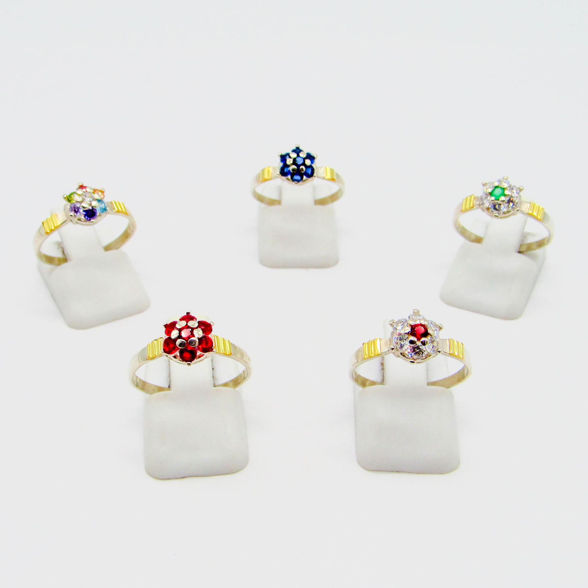 ANILLO ROSETA CUBICS /PLATA Y ORO